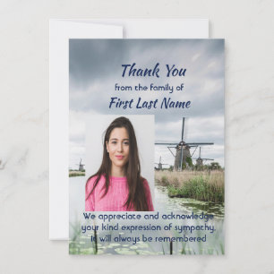 Memorial Custom Holland Netherlands  Thank you Card