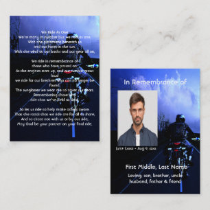 Memorial Custom Keepsake Motorcycle Biker Business Card