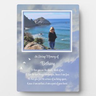 Memorial Custom Photo Beautiful Spiritual Poem Plaque
