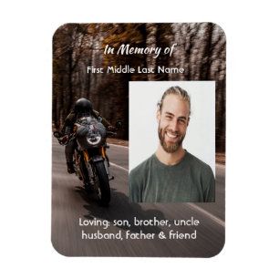 Memorial Custom Photo Motorcycle Biker Magnet