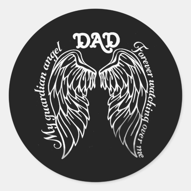 Memorial Dad  Classic Round Sticker (Front)