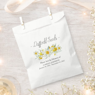 Memorial Daffodil Seed Funeral  Favour Bag