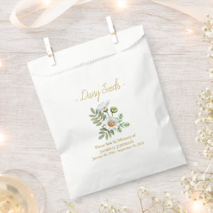 Memorial Daisy Seed Funeral  Favour Bag