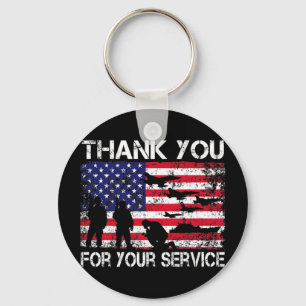 Memorial day 2022 american flag thank you for your key ring