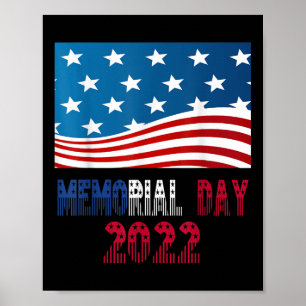 Memorial Day 2022 One Nation Usa Flag  Poster