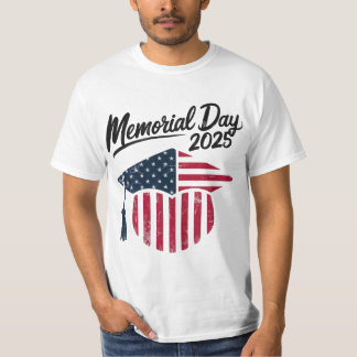 Memorial Day 2025 Patriotic - Graduation Cap T-Shirt