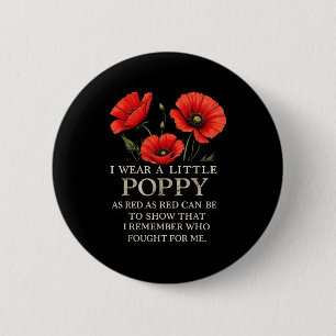 Memorial Day 2025 Usa Memorial Veterans Day Red Po 6 Cm Round Badge