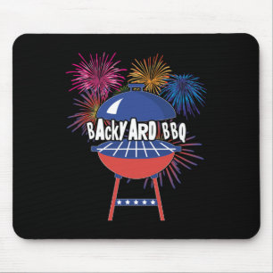 Memorial Day 4th Of July Holiday Patriotic Barbequ Mouse Pad