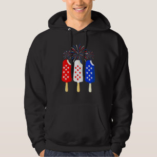 Memorial Day 4th Of July Holiday Patriotic Ice Cre Hoodie
