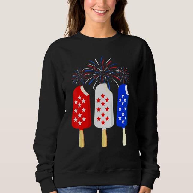 Memorial Day 4th Of July Holiday Patriotic Ice Cre Sweatshirt (Front)