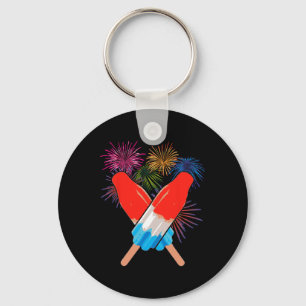 Memorial Day 4th Of July Holiday Patriotic Rocket Key Ring