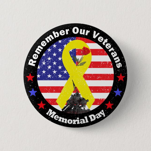 Memorial Day 6 Cm Round Badge (Front)