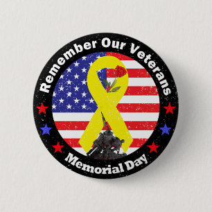 Memorial Day 6 Cm Round Badge