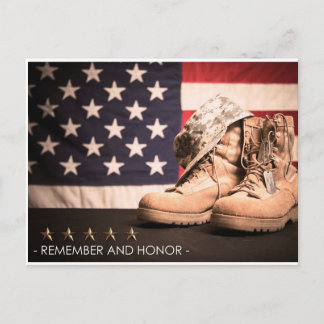 Memorial Day American military honour Postcard