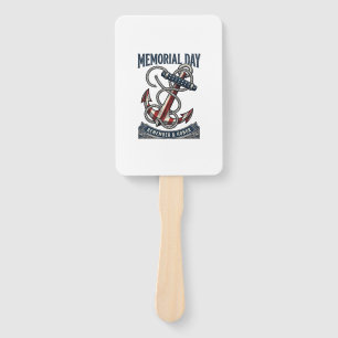 Memorial Day Anchor Remember Honor Vintage Shirt_1 Hand Fan