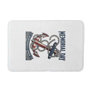 Memorial Day Anchor Remember Honour Vintage Shirt_ Bath Mat