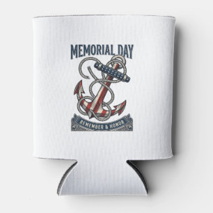 Memorial Day Anchor Remember Honour Vintage Shirt_ Can Cooler
