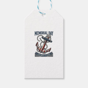 Memorial Day Anchor Remember Honour Vintage Shirt_ Gift Tags