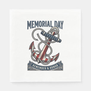 Memorial Day Anchor Remember Honour Vintage Shirt_ Napkin