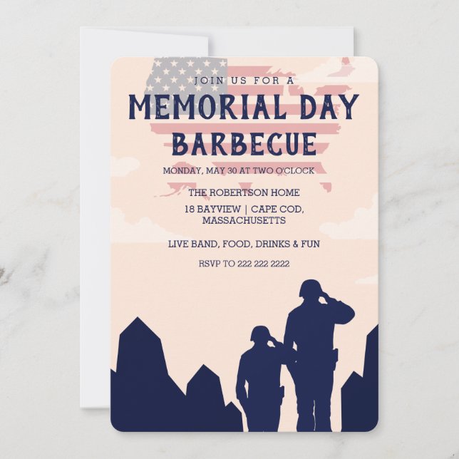 Memorial Day Barbecue Party Invitation (Front)