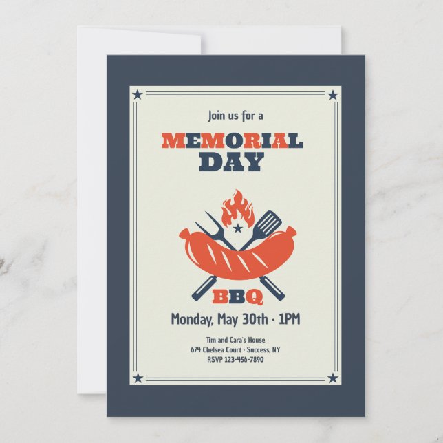 Memorial Day BBQ Invitation (Front)