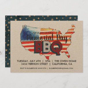 Memorial Day BBQ Party Invitation