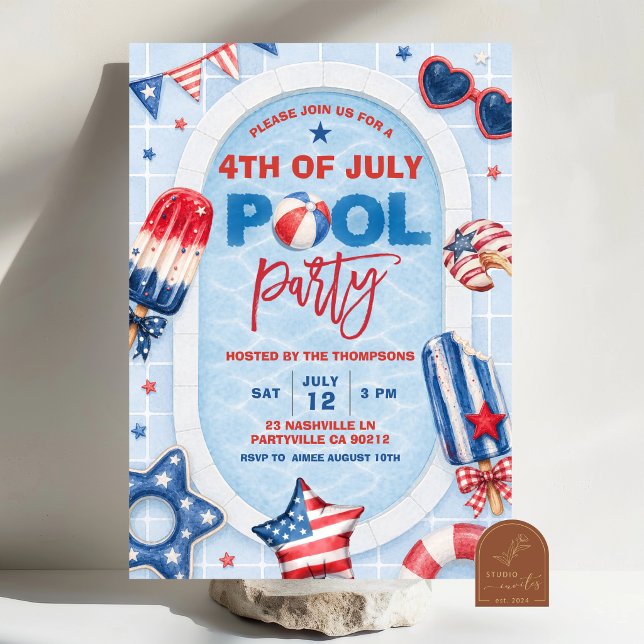 Memorial Day BBQ Pool party invitation (Creator Uploaded)