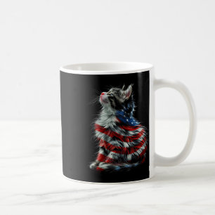 Memorial Day Cat And Independence Day Pride Coffee Mug