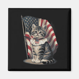 Memorial Day Cat Funny Kitten 4th Of July Patrioti Magnet
