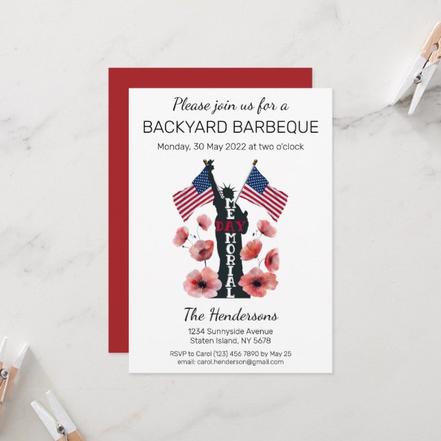 Memorial Day celebration  Invitation (Front/Back In Situ)