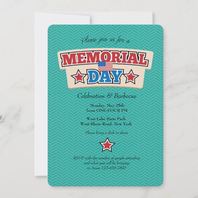 Memorial Day Chevron Invitation (Front)