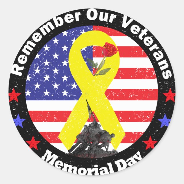 Memorial Day Classic Round Sticker (Front)