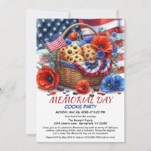 Memorial Day Cookie Party Invitation 