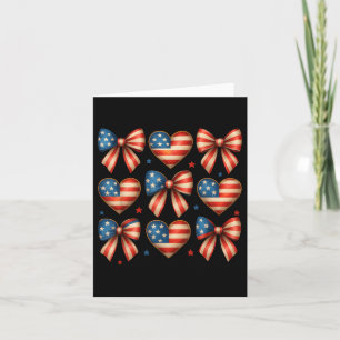 Memorial Day Cute Usa Flag Bow Coquette Women Girl Card