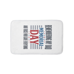 Memorial Day Dad Tribute Patriotic Bath Mat