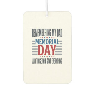 Memorial Day Dad Tribute Patriotic Car Air Freshener