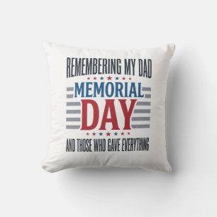 Memorial Day Dad Tribute Patriotic Cushion