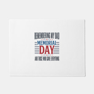 Memorial Day Dad Tribute Patriotic Doormat