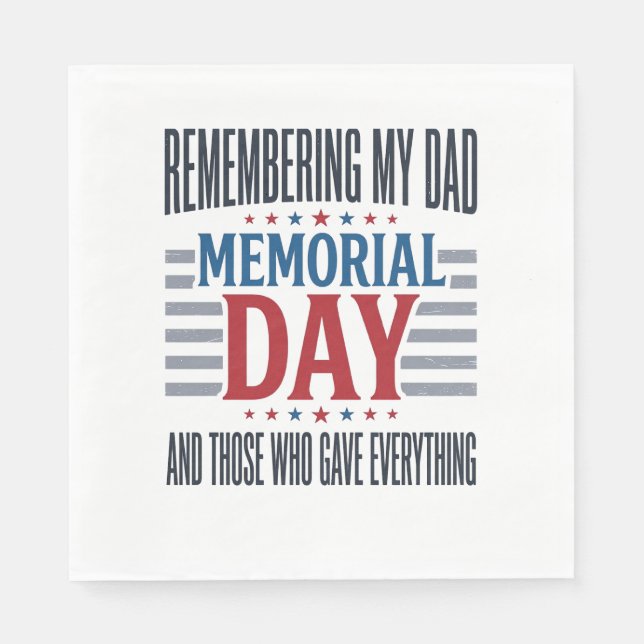 Memorial Day Dad Tribute Patriotic Napkin (Front)