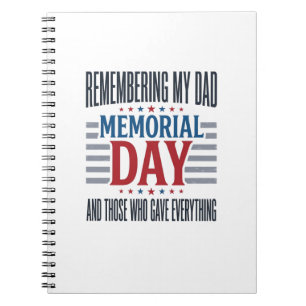 Memorial Day Dad Tribute Patriotic Notebook