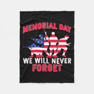 Memorial day design for usa military men and women fleece blanket