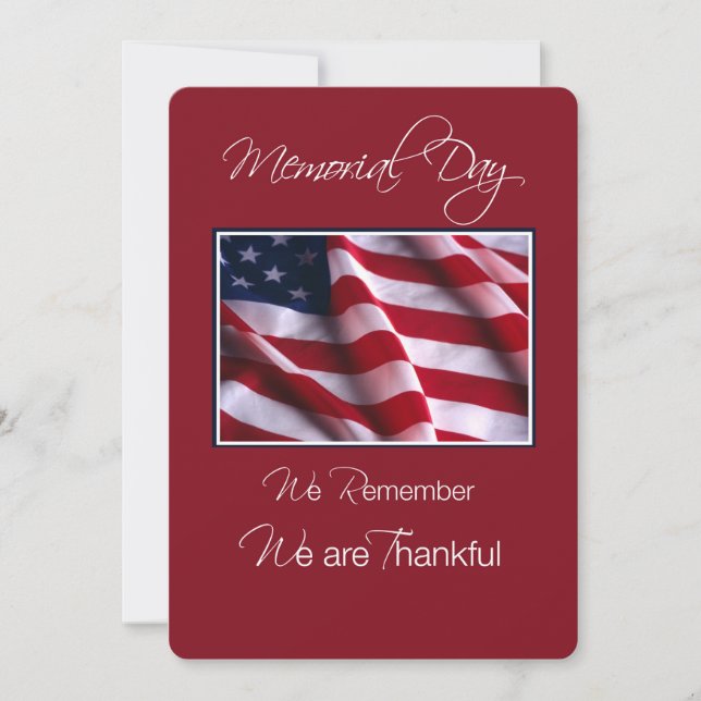 Memorial Day Event Invitation, Flag on Red, White, Invitation (Front)