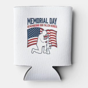 Memorial Day Fallen Heroes Patriotic Soldier Shirt Can Cooler