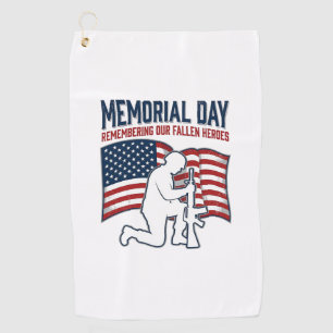 Memorial Day Fallen Heroes Patriotic Soldier Shirt Golf Towel