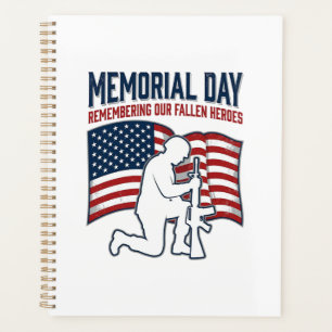Memorial Day Fallen Heroes Patriotic Soldier Shirt Planner