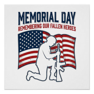 Memorial Day Fallen Heroes Patriotic Soldier Shirt Poster