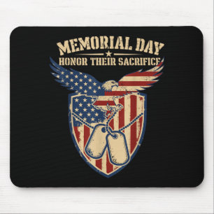 Memorial Day Flag Honour Sacrifice Men Women Mouse Pad