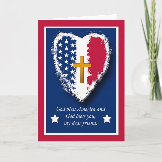 Memorial Day for Friend and Veteran with Heart Card (Front)