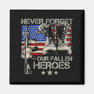 Memorial Day Forget Fallen Heroes American Flag Magnet