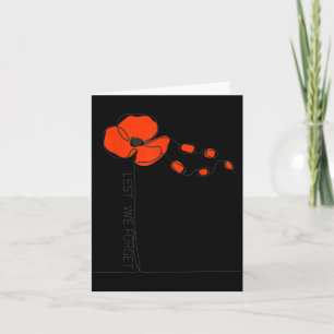 Memorial Day Forgotten Red Poppy Flower Veteran Card